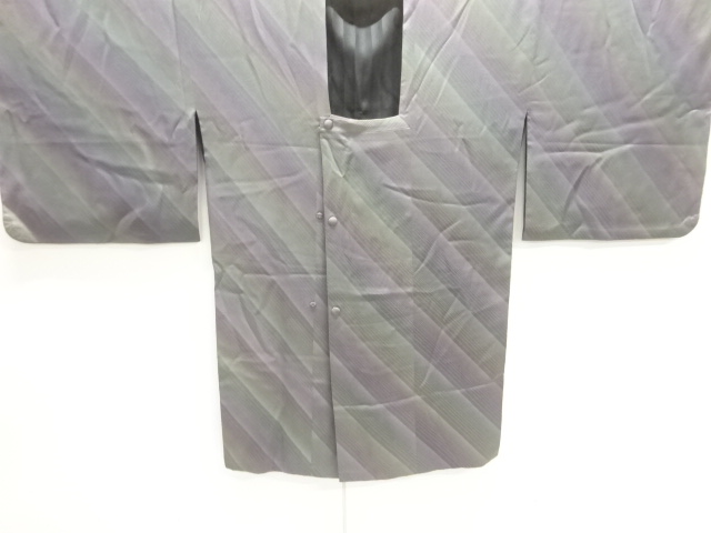 JAPANESE KIMONO / SAITO SANSAI DIAGONAL STRIPE PATTERN REVERSIBLE MICH
